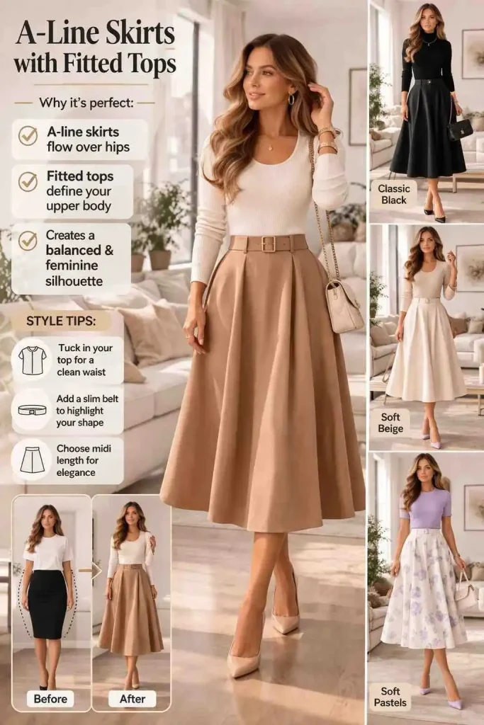 A-Line Skirts with Fitted Tops