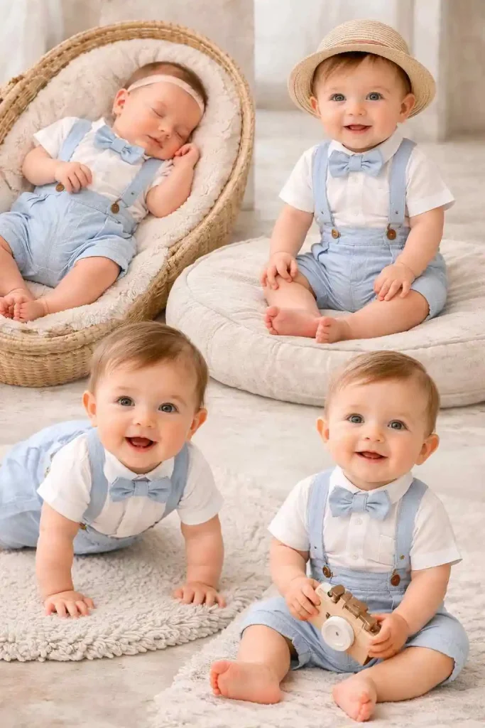 Baby Blue Suspender Set