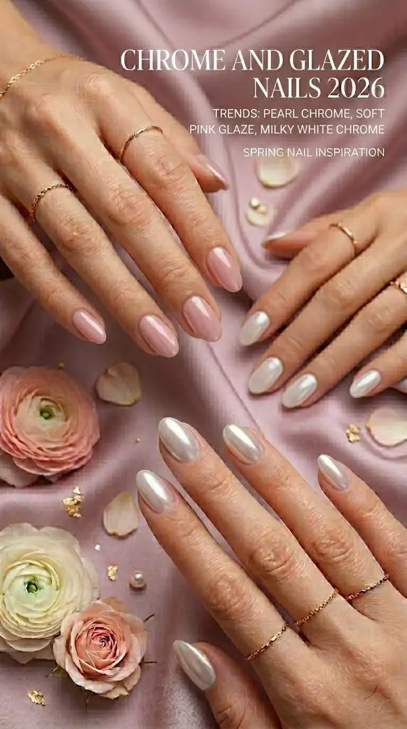 Chrome and Glazed Nails