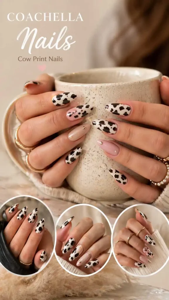 Cow Print Nails