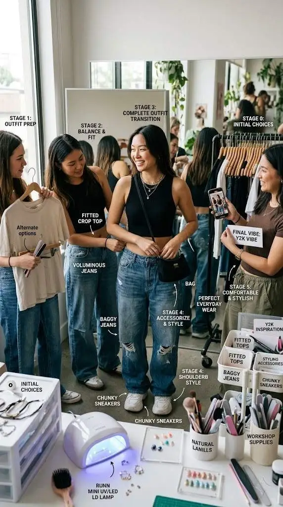 Crop Top with Baggy Jeans