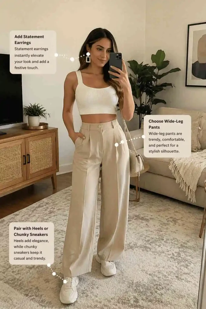 Crop Top with High-Waisted Pants
