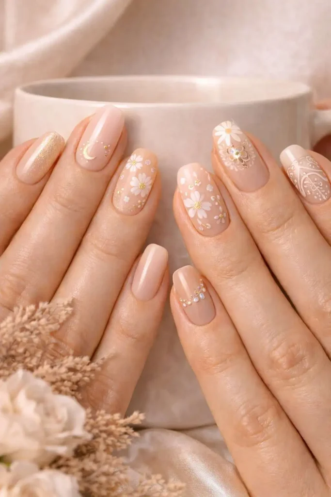 Floral Boho Nails
