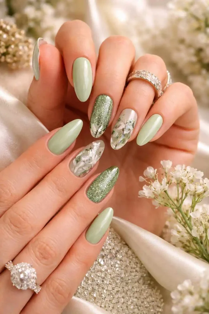 Green Nature-Inspired Nails