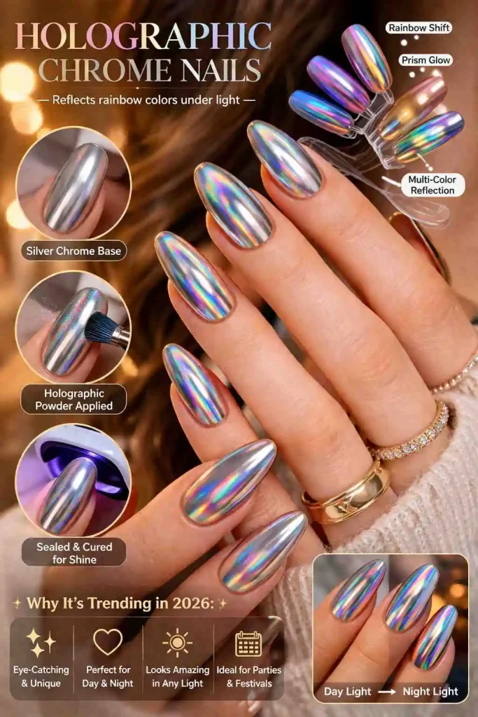 Holographic Chrome Nails