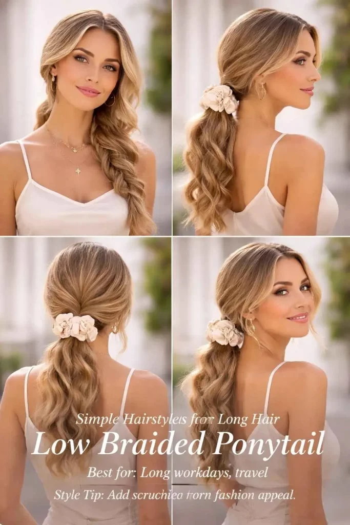Low Braided Ponytail