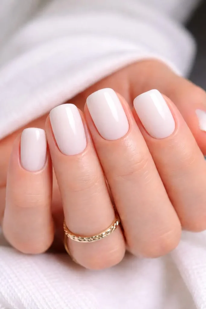 Milky White Nails