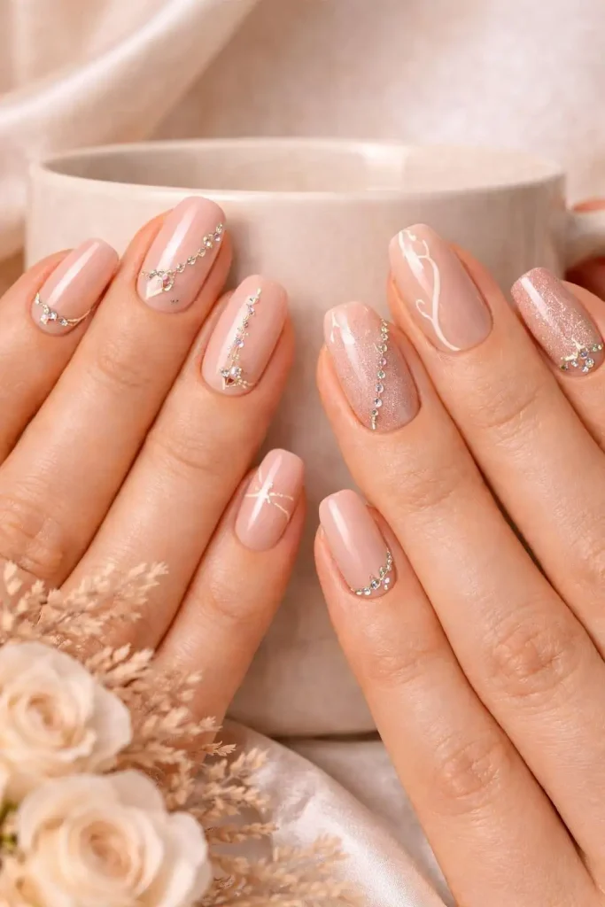Rhinestone Glam Nails