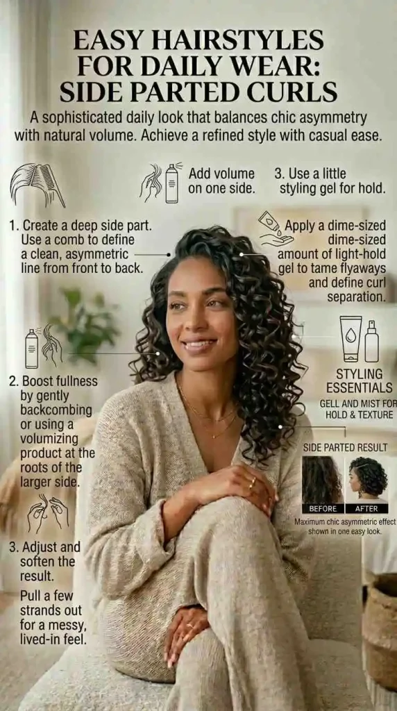 Side Parted Curls