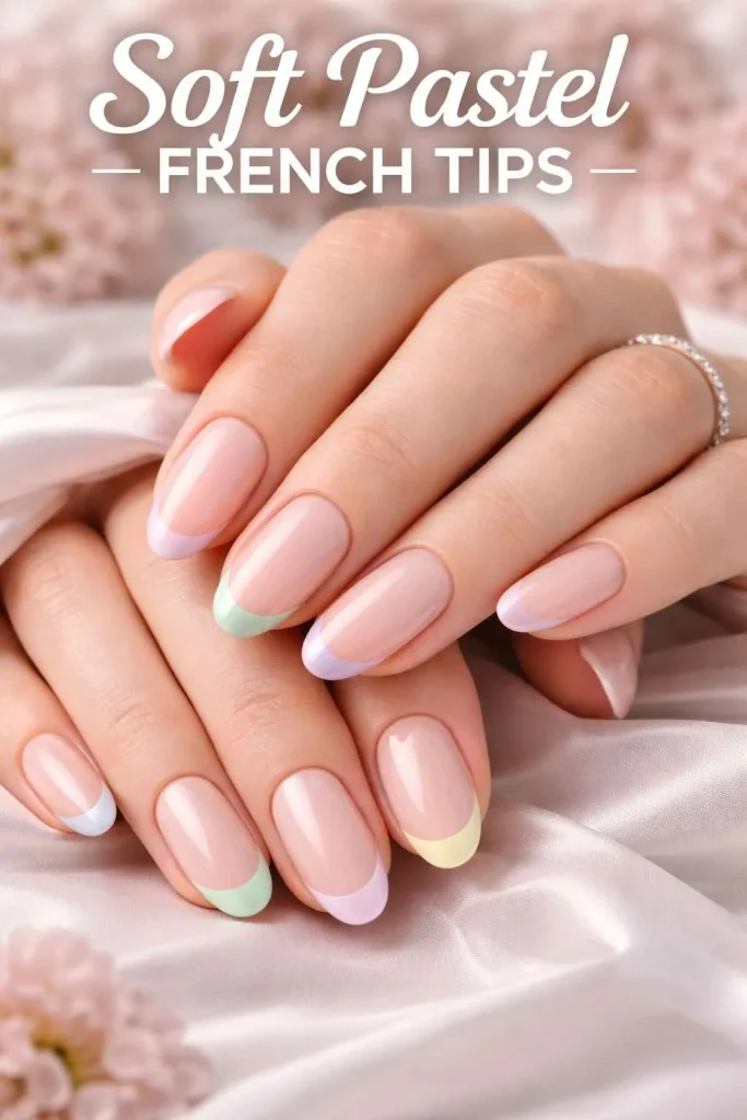 Soft Pastel French Tips