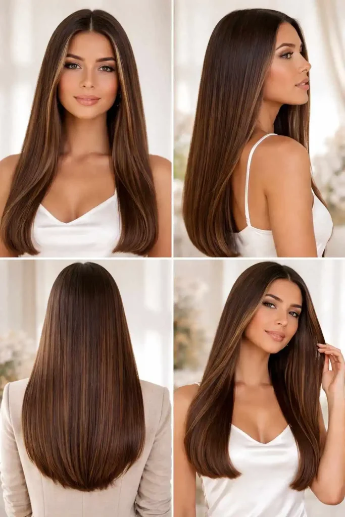 Straight and Center Parted
