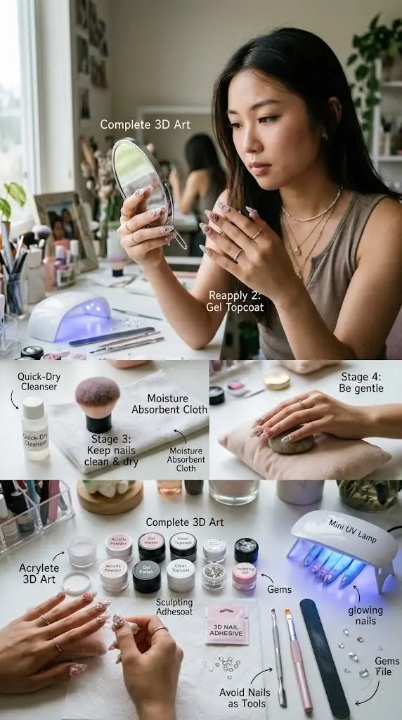 Tips for Long-Lasting 3D Nails